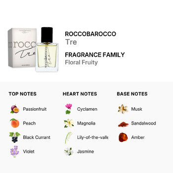 Roccobarocco Ladies Tre EDP 1.0 oz (Wholesale) - Luxurious Fragrance Available Online in Hong Kong & China