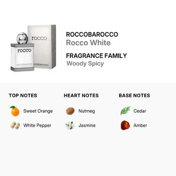 Roccobarocco Men's Rocco White EDT Spray 3.4 oz - Luxurious Fragrance Available Online in Hong Kong & China