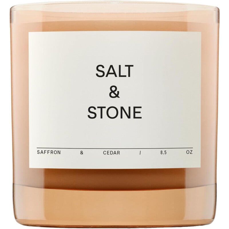Salt & Stone Unisex Saffron & Cedar 8.5 oz Scented Candle - Luxurious Fragrance Available Online in Hong Kong & China
