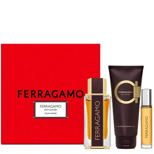 Salvatore Ferragamo Men's Spicy Leather Gift Set - Luxurious Fragrance Available Online in Hong Kong & China