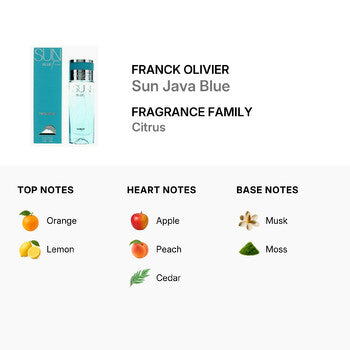 Franck Olivier Sun Java Blue by Franck Olivier 2.5 oz EDT Spray for Men - Luxurious Fragrance Available Online in Hong Kong & China