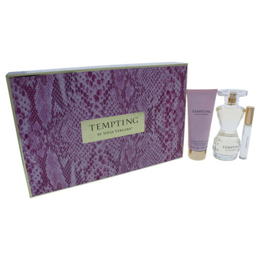 Sofia Vergara Tempting by Sofia Vergara for Women - 3 Pc Gift Set 3.4oz EDP Spray, 0.33oz EDP Rollerball, 3.4oz Body Lotion (Wholesale) - Luxurious Fragrance Available Online in Hong Kong & China