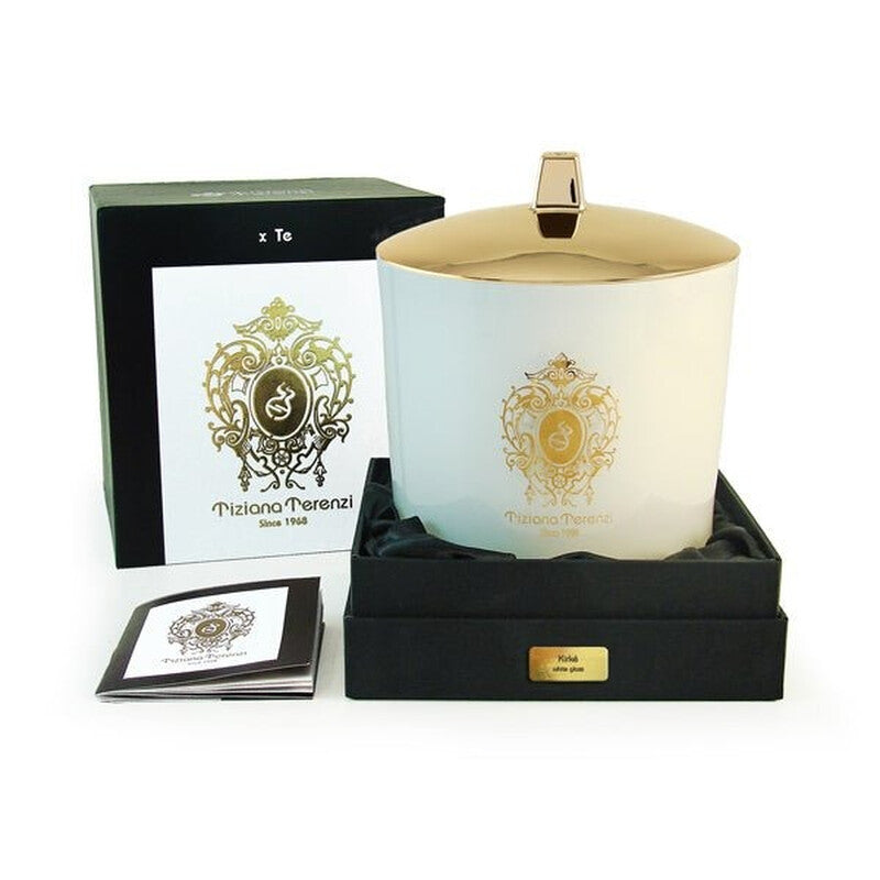 Tiziana Terenzi Kirke White Glass 2 Wood Wicks 500g Scented Candle - Luxurious Fragrance Available Online in Hong Kong & China
