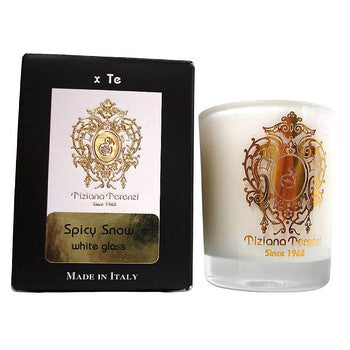 Tiziana Terenzi Spicy Snow 1.23 oz White Glass Scented Candle (Wholesale) - Luxurious Fragrance Available Online in Hong Kong & China
