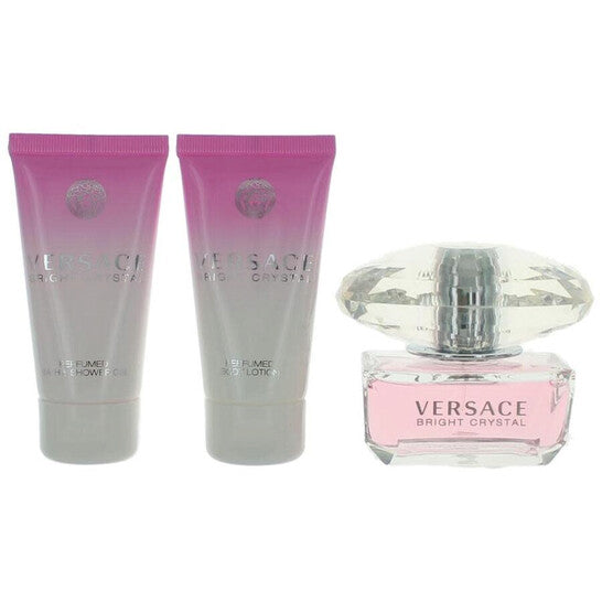 Versace Ladies Bright Crystal 3pcs EDT Gift Set Fragrances (Wholesale) - Luxurious Fragrance Available Online in Hong Kong & China