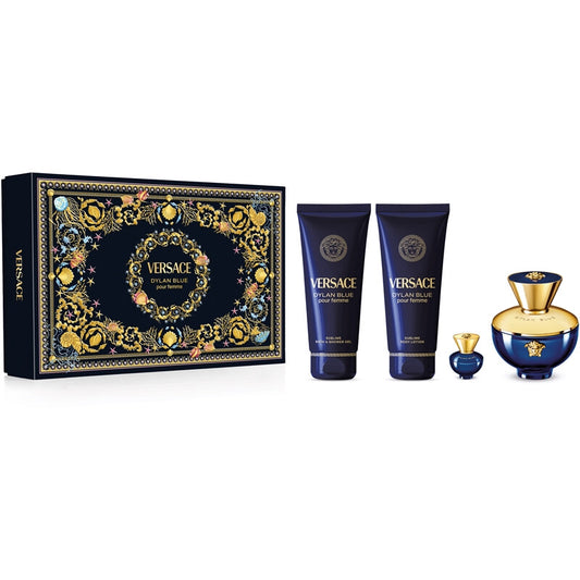 Versace Ladies Dylan Blue 4pcs EDP Gift Set Fragrances - Luxurious Fragrance Available Online in Hong Kong & China