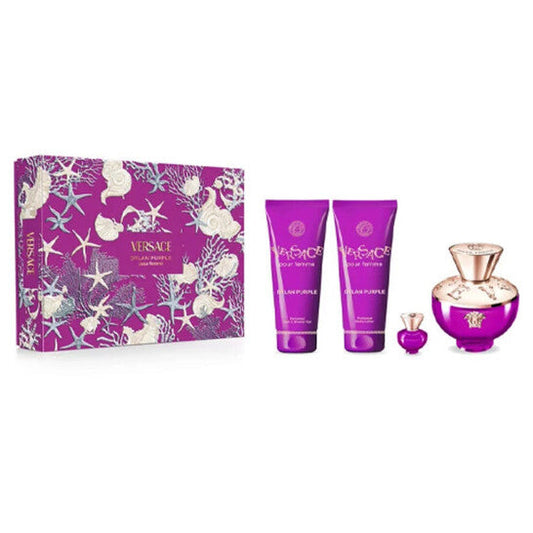 Versace Ladies Pour Femme Dylan Purple 4pcs EDP Gift Set Fragrances (Wholesale) - Luxurious Fragrance Available Online in Hong Kong & China