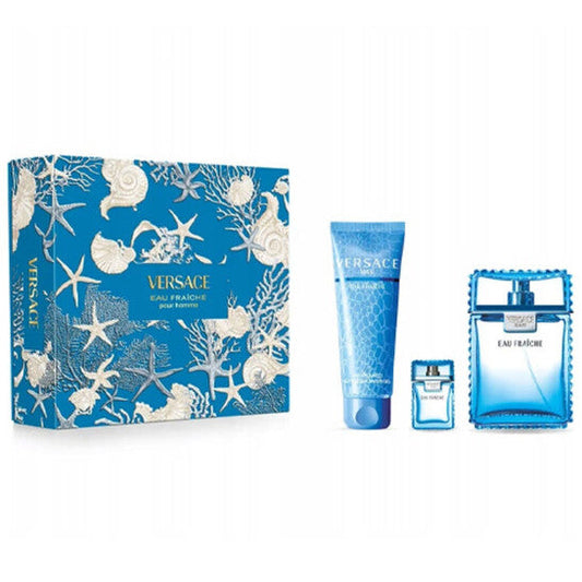 Versace Men's Versace Man Eau Fraiche 3pcs EDT Gift Set Fragrances (Wholesale) - Luxurious Fragrance Available Online in Hong Kong & China