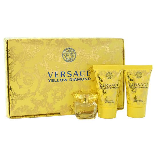 Versace Yellow Diamond by Versace for Women - 3 Pc Mini Gift Set 0.17oz EDT Splash, 0.8oz Shower Gel, 0.8oz Body Lotion (Wholesale) - Luxurious Fragrance Available Online in Hong Kong & China