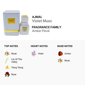 Ajmal Violet Musc by Ajmal for Unisex - 3.4 oz EDP Spray (Wholesale) - Luxurious Fragrance Available Online in Hong Kong & China