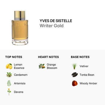 Yves De Sistelle Men's Writer Gold Eau De Parfum EDP Spray 3.3 oz Fragrances (Wholesale) - Luxurious Fragrance Available Online in Hong Kong & China